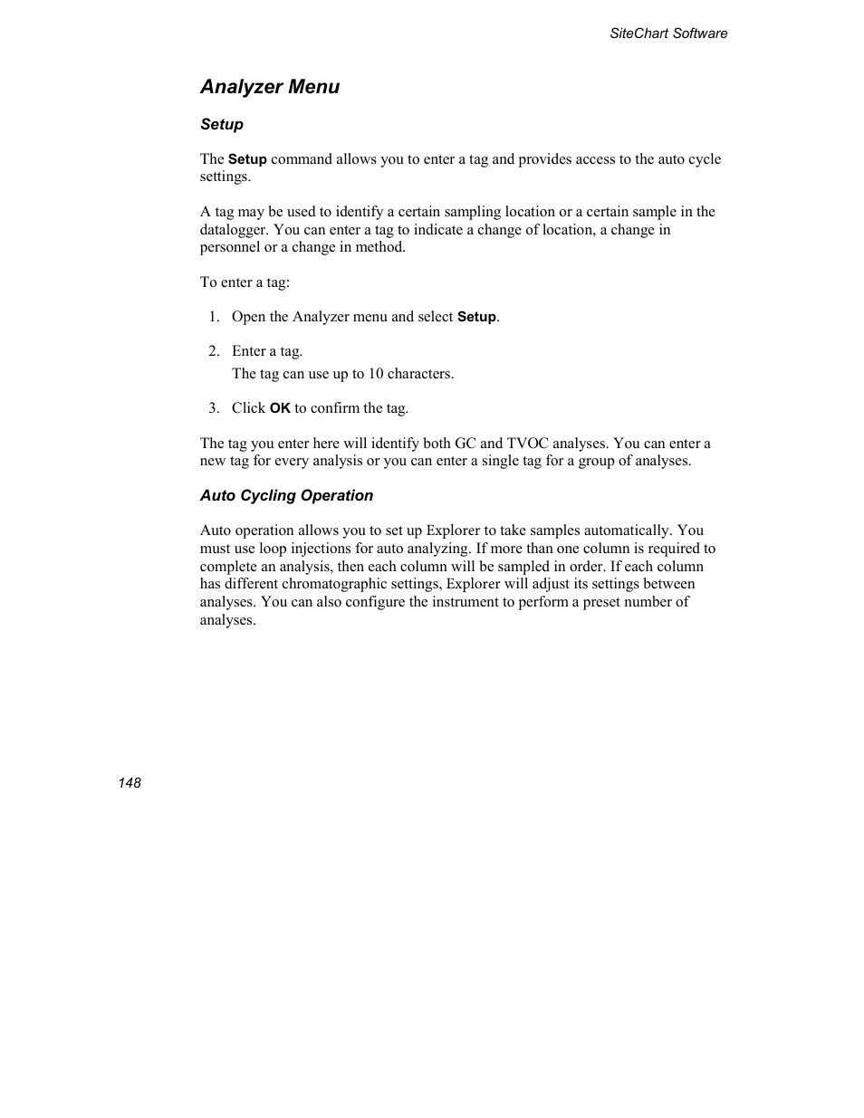 Analyzer menu | INFICON Explorer Portable Gas Chromatograph User Manual | Page 150 / 369