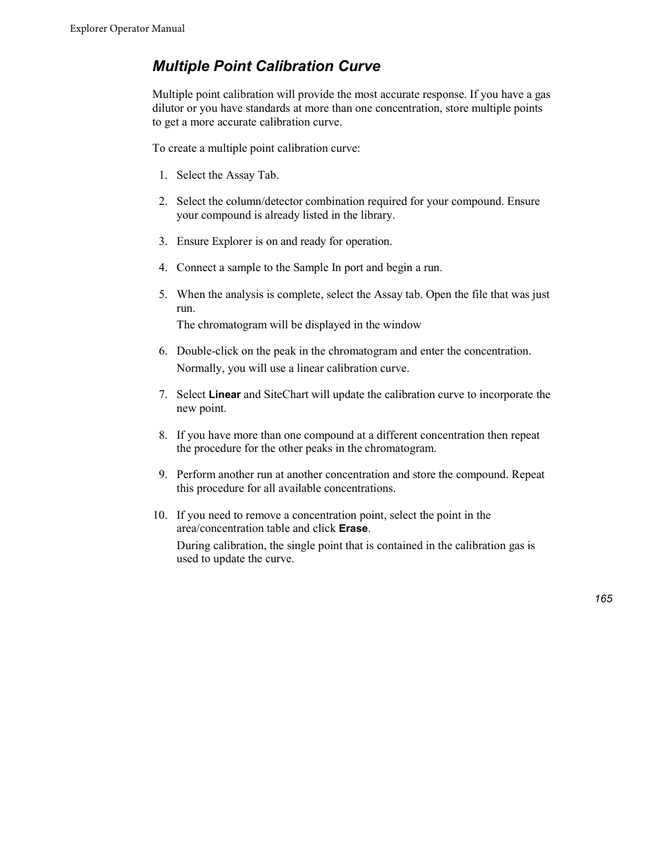 Multiple point calibration curve | INFICON Explorer Portable Gas Chromatograph User Manual | Page 167 / 369