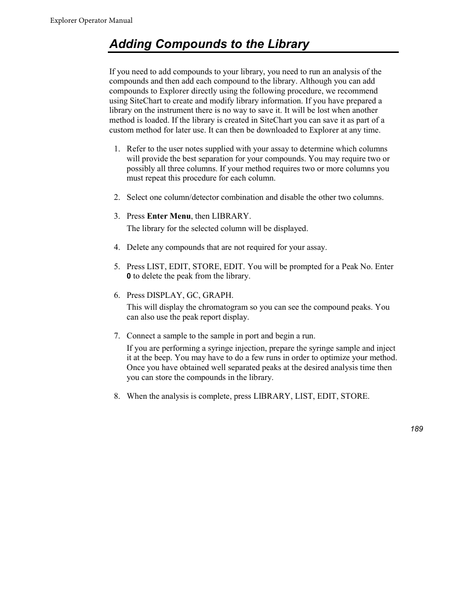 Adding compounds to the library | INFICON Explorer Portable Gas Chromatograph User Manual | Page 191 / 369