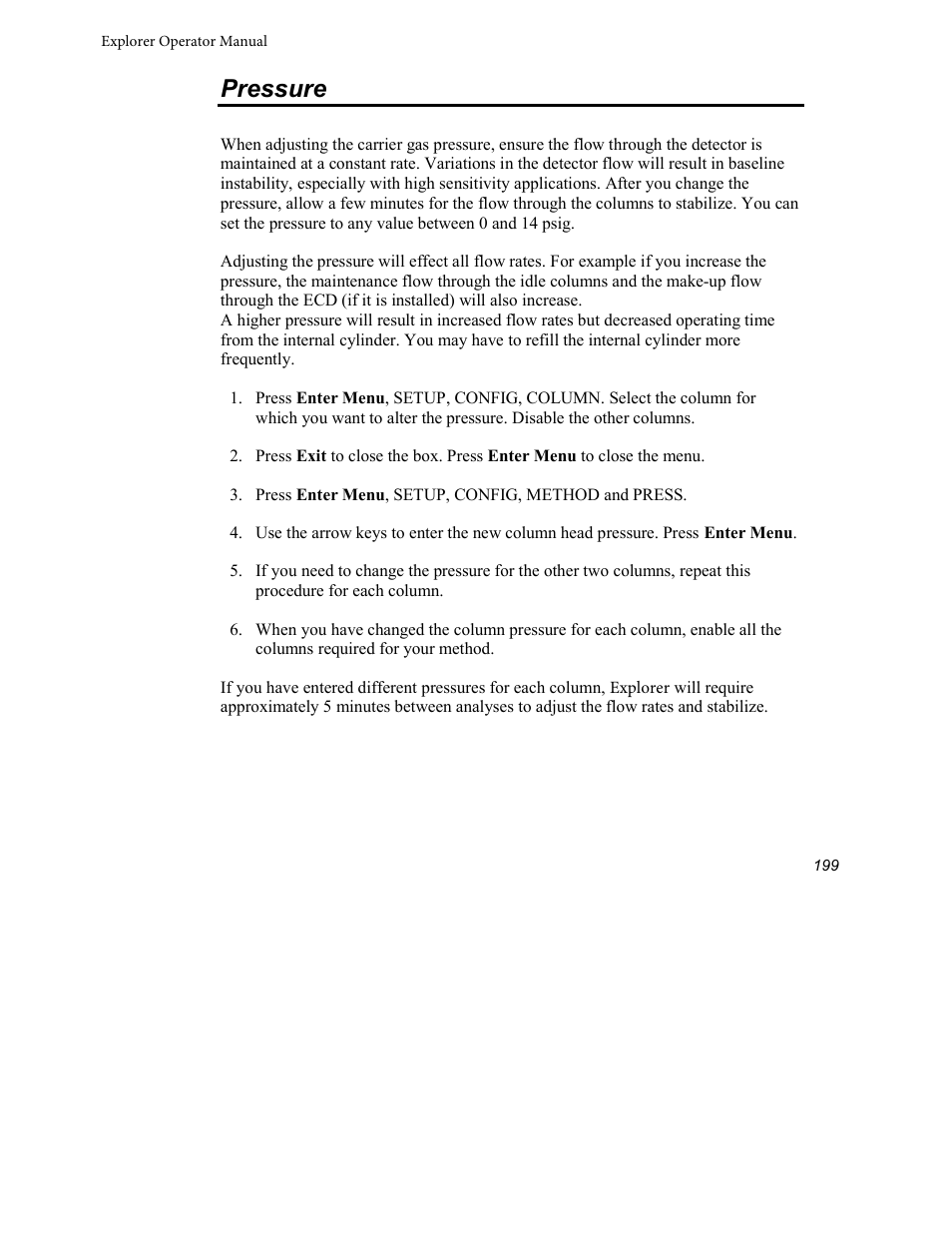 Pressure | INFICON Explorer Portable Gas Chromatograph User Manual | Page 201 / 369