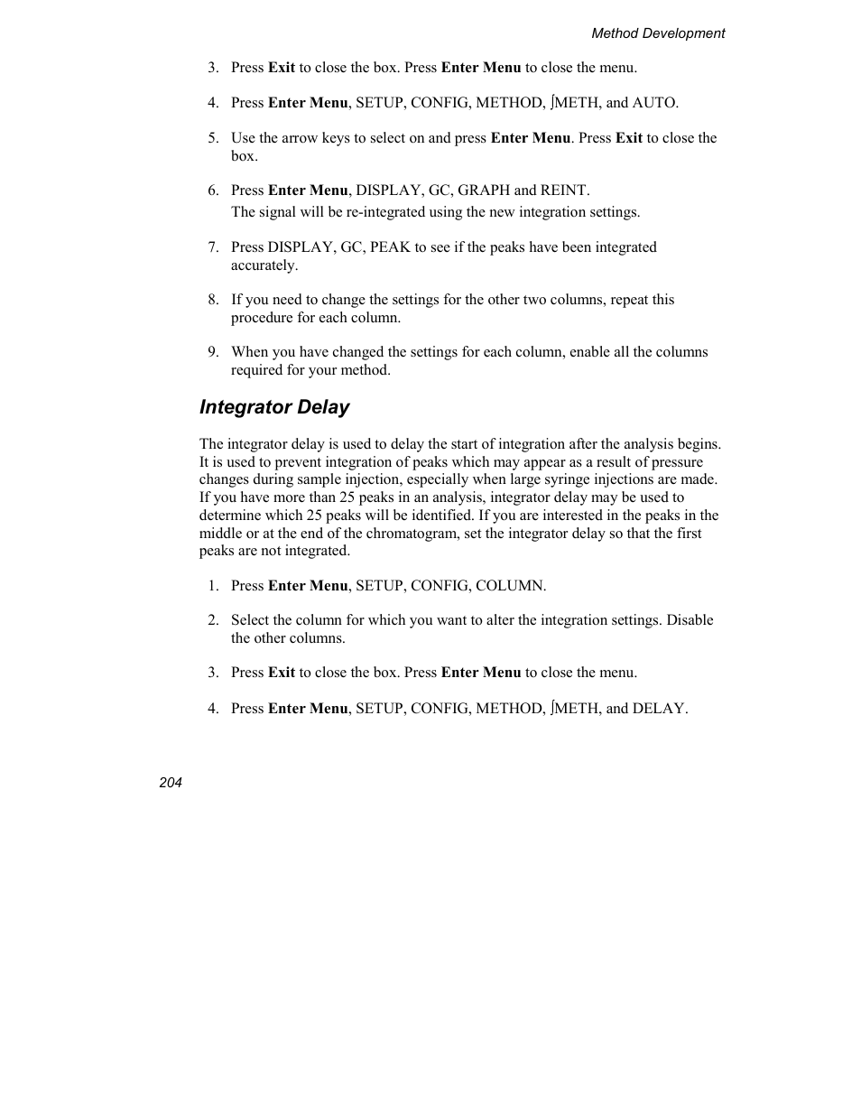 Integrator delay | INFICON Explorer Portable Gas Chromatograph User Manual | Page 206 / 369