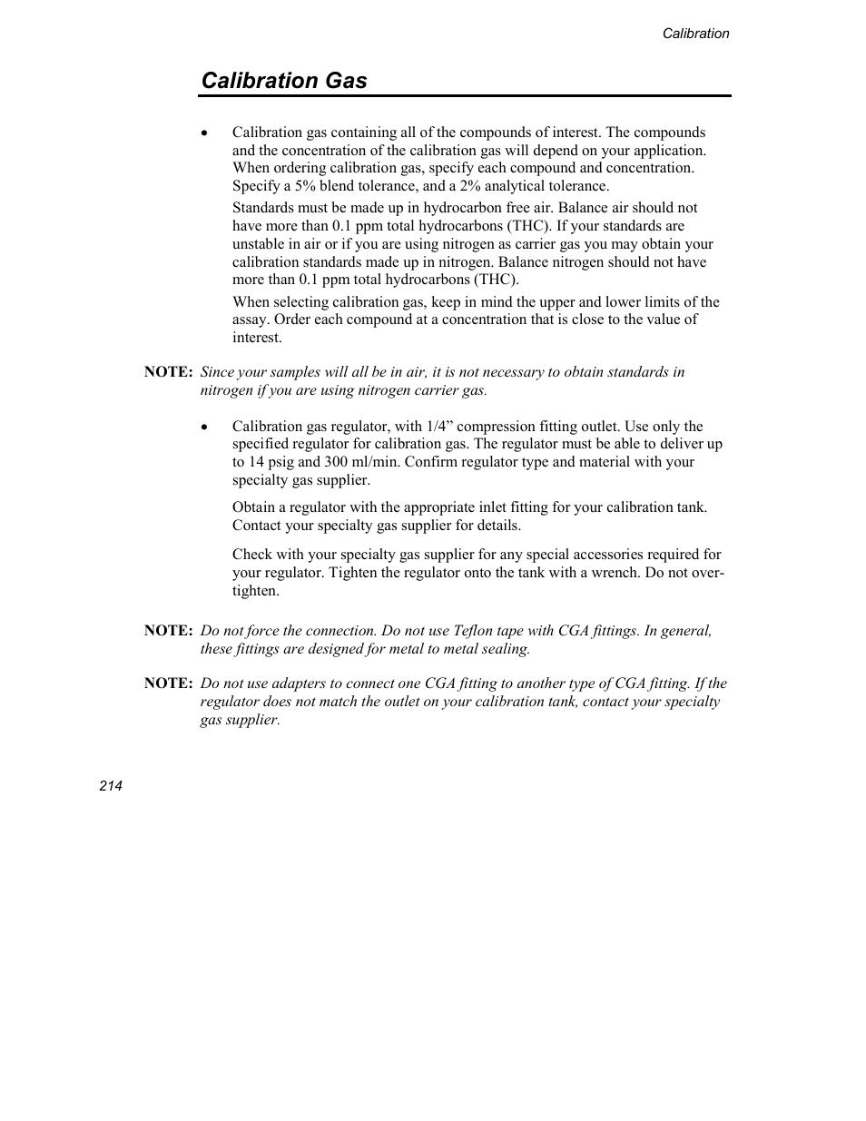 Calibration gas | INFICON Explorer Portable Gas Chromatograph User Manual | Page 216 / 369