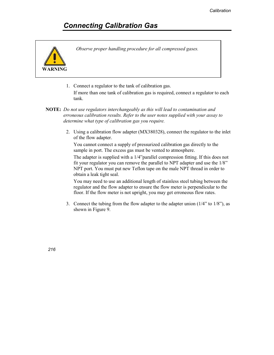 Connecting calibration gas | INFICON Explorer Portable Gas Chromatograph User Manual | Page 218 / 369