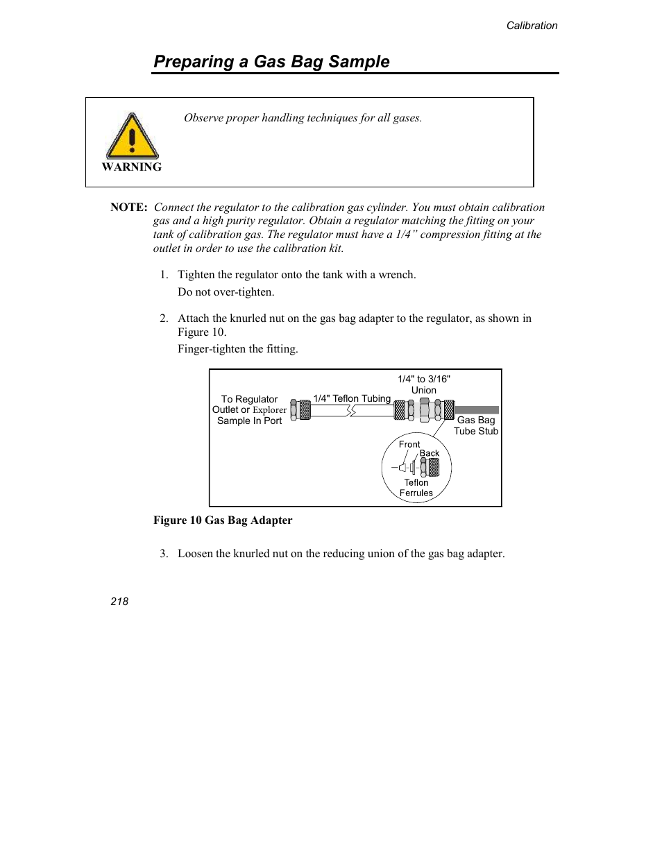 Preparing a gas bag sample | INFICON Explorer Portable Gas Chromatograph User Manual | Page 220 / 369