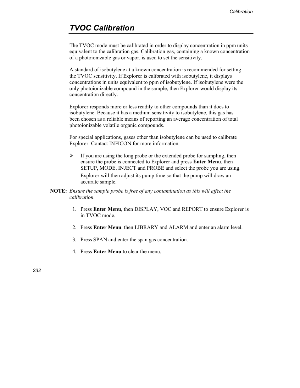 Tvoc calibration | INFICON Explorer Portable Gas Chromatograph User Manual | Page 234 / 369