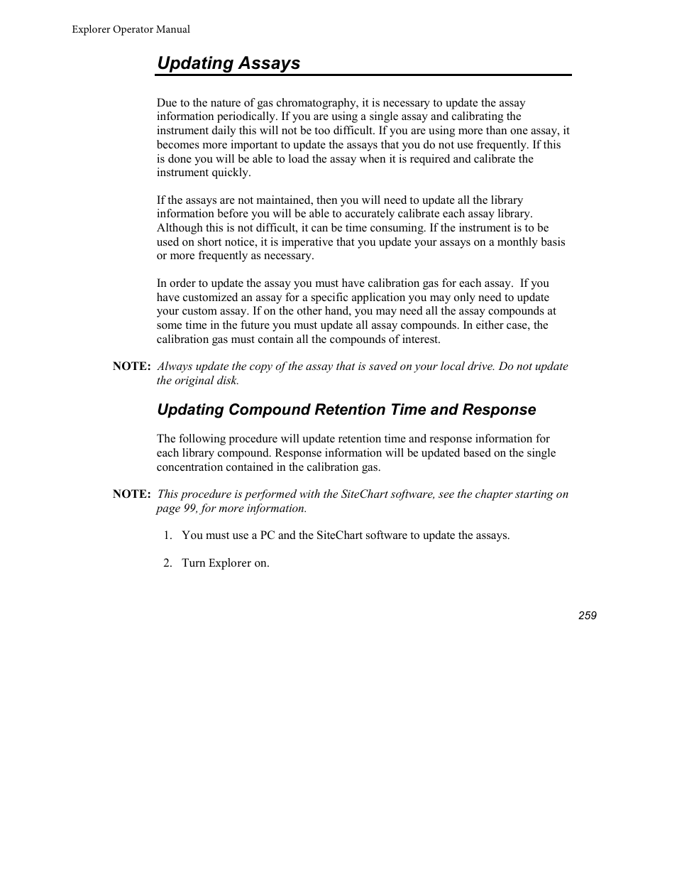 Updating assays, Updating compound retention time and response | INFICON Explorer Portable Gas Chromatograph User Manual | Page 261 / 369