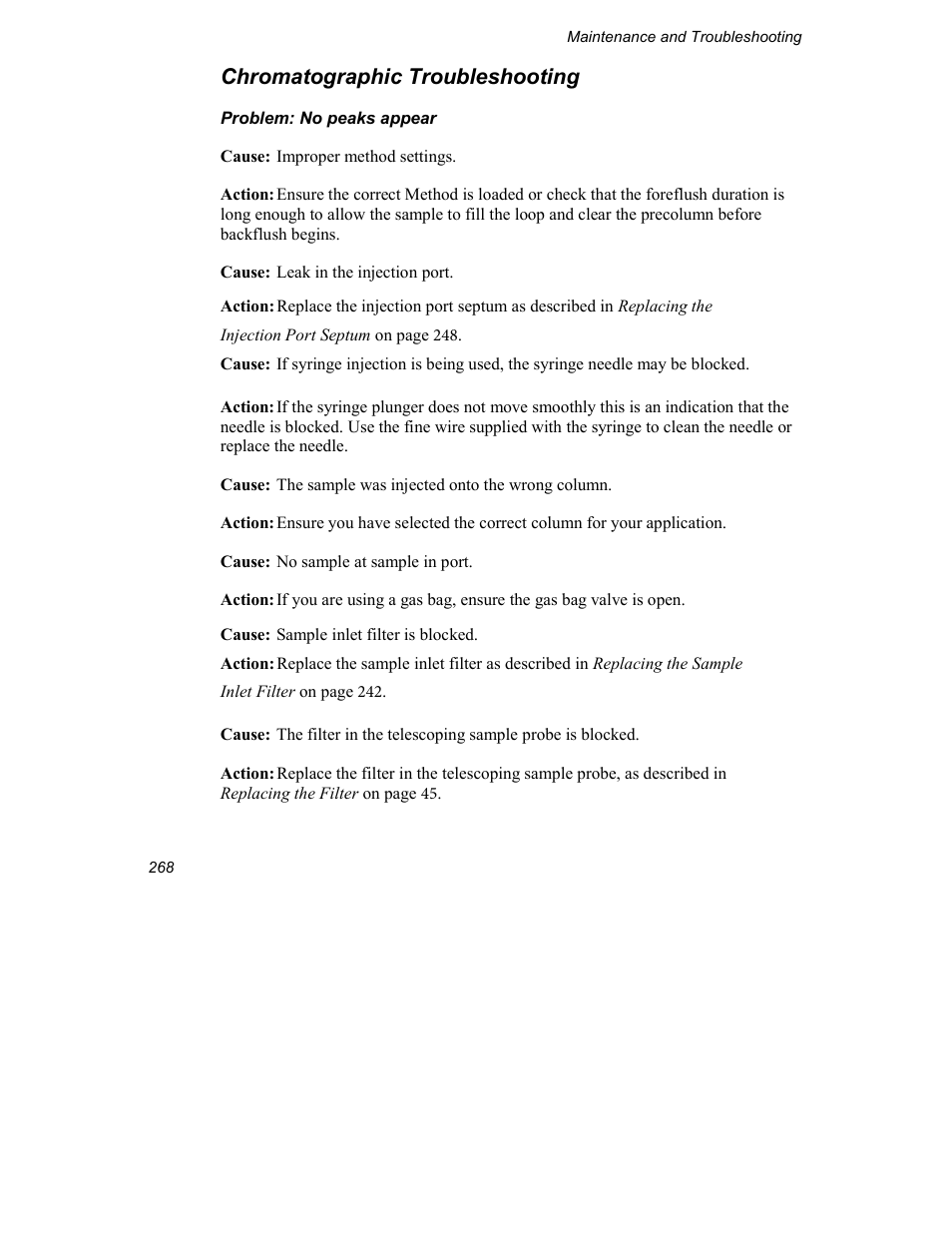 Chromatographic troubleshooting | INFICON Explorer Portable Gas Chromatograph User Manual | Page 270 / 369