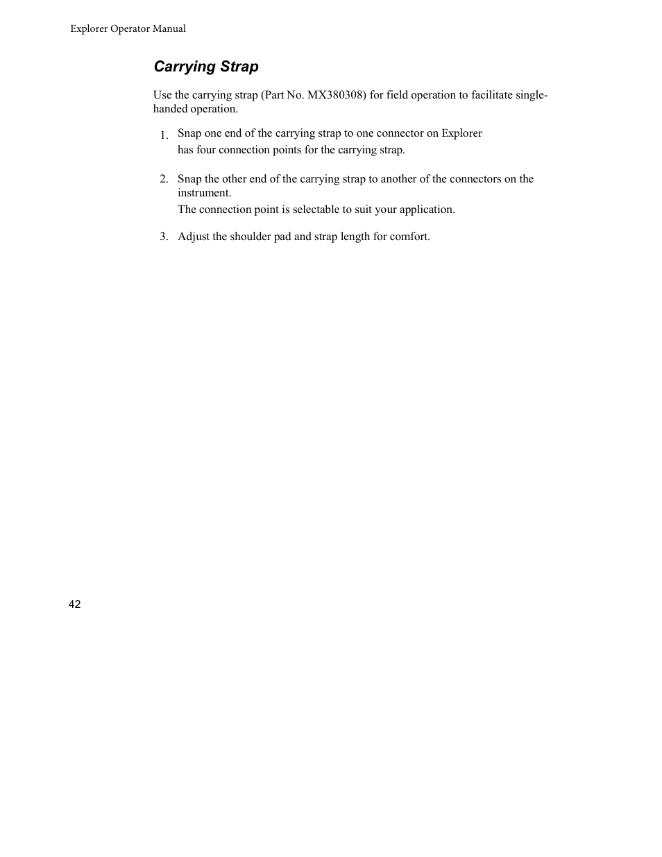 Carrying strap | INFICON Explorer Portable Gas Chromatograph User Manual | Page 44 / 369