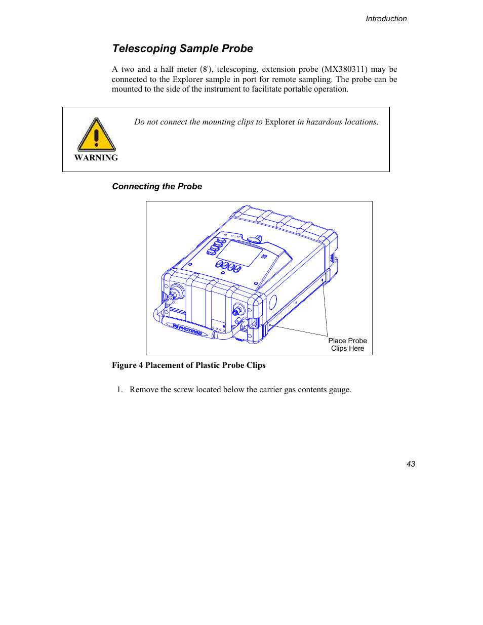 Telescoping sample probe | INFICON Explorer Portable Gas Chromatograph User Manual | Page 45 / 369