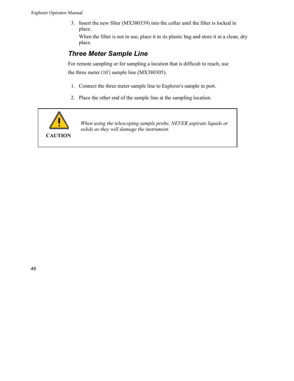 Three meter sample line | INFICON Explorer Portable Gas Chromatograph User Manual | Page 48 / 369