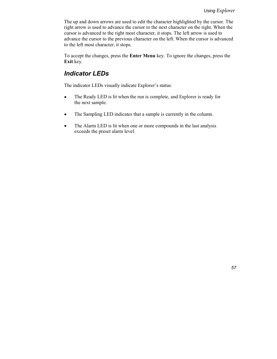 Indicator leds | INFICON Explorer Portable Gas Chromatograph User Manual | Page 59 / 369