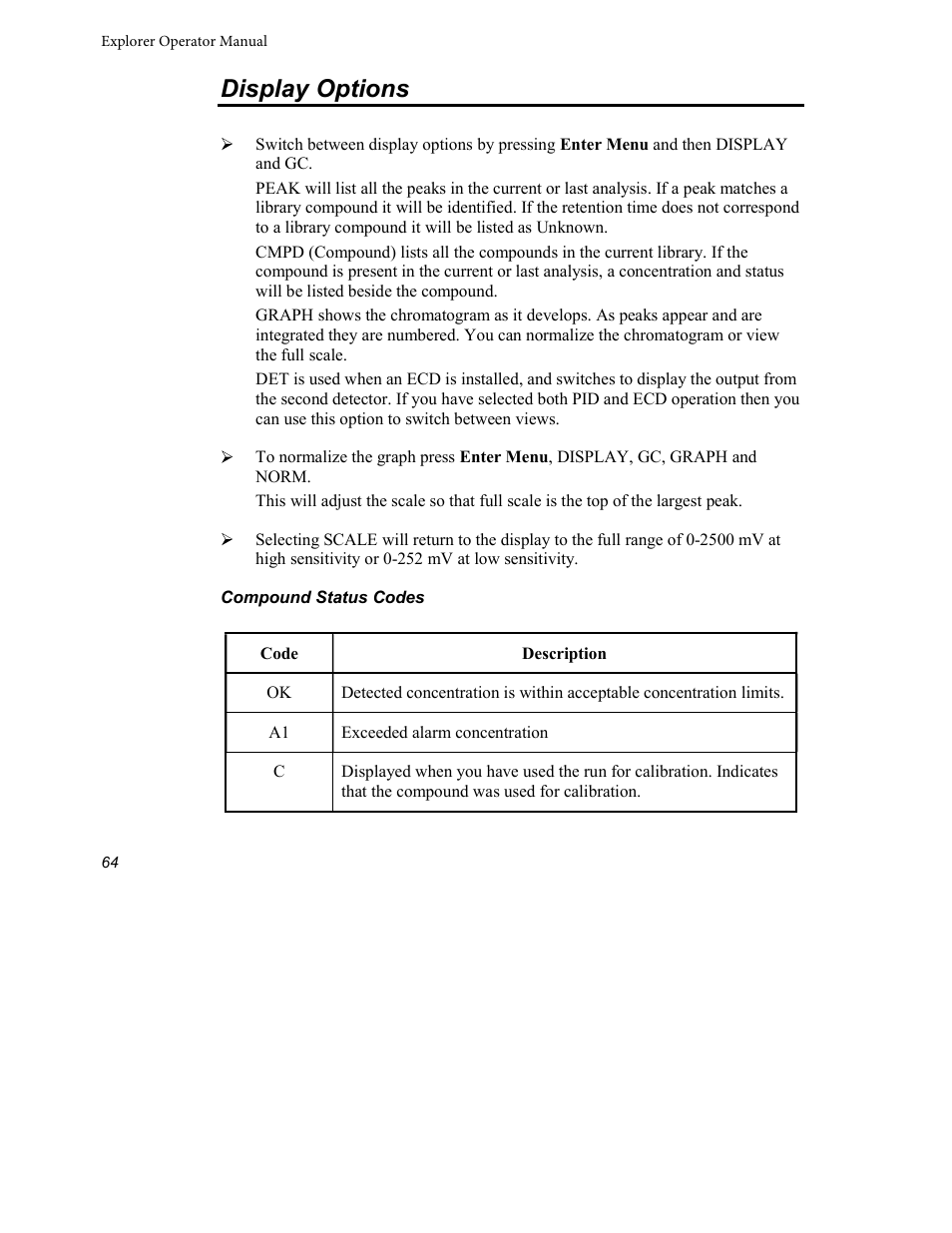 Display options | INFICON Explorer Portable Gas Chromatograph User Manual | Page 66 / 369