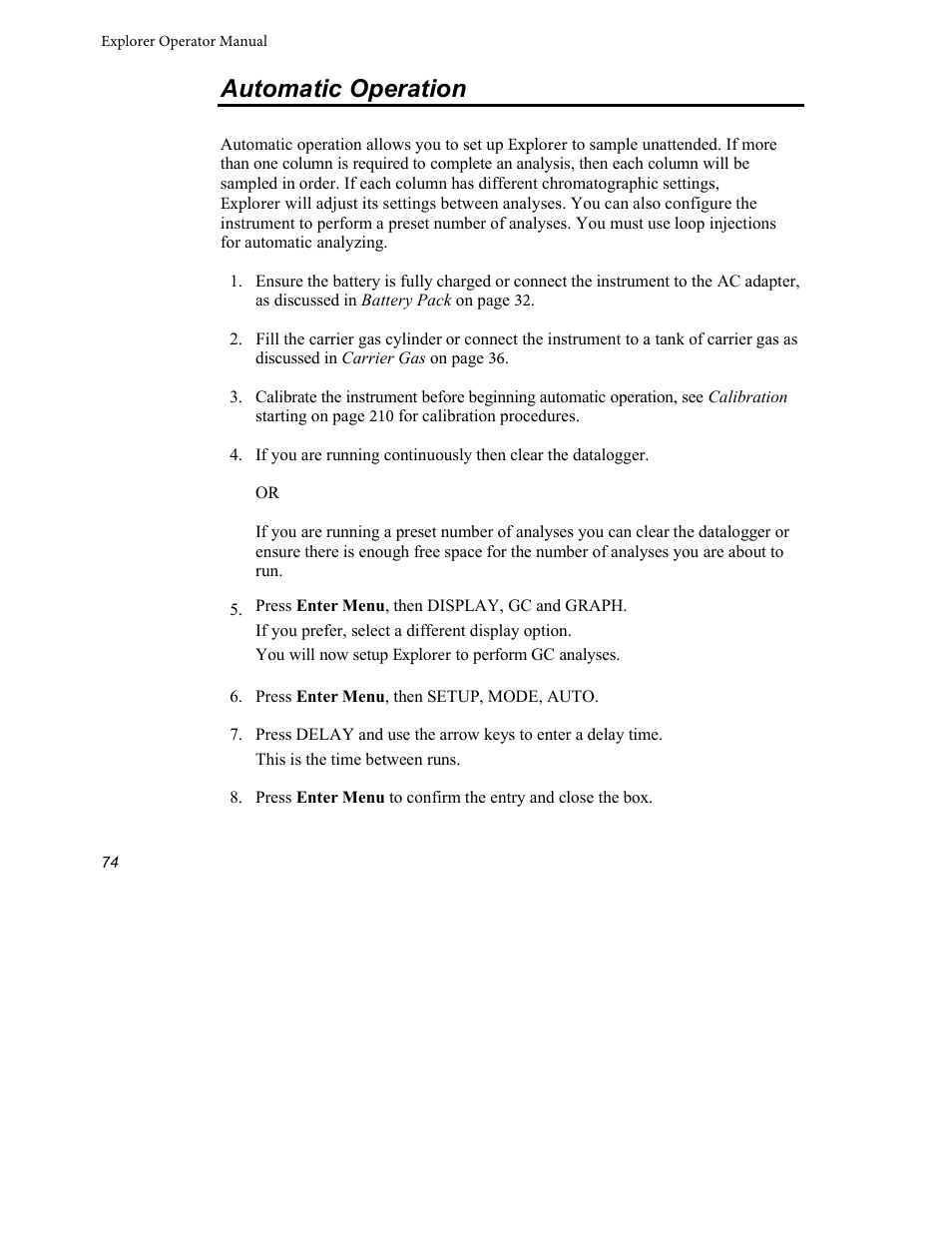 Automatic operation | INFICON Explorer Portable Gas Chromatograph User Manual | Page 76 / 369