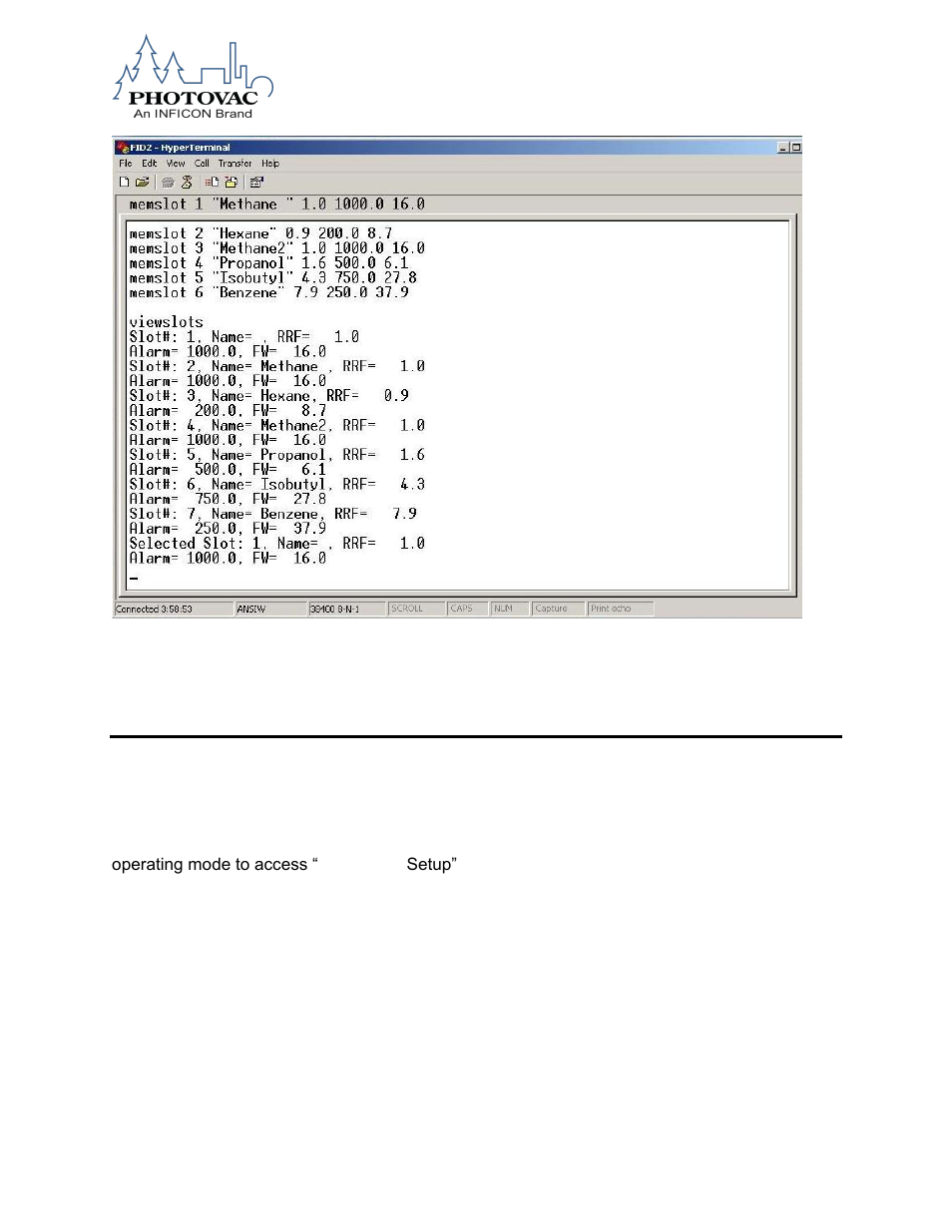 Microfid ii setup functions, Pump | INFICON MicroFID II Portable Flame Ionization Detector User Manual | Page 52 / 89