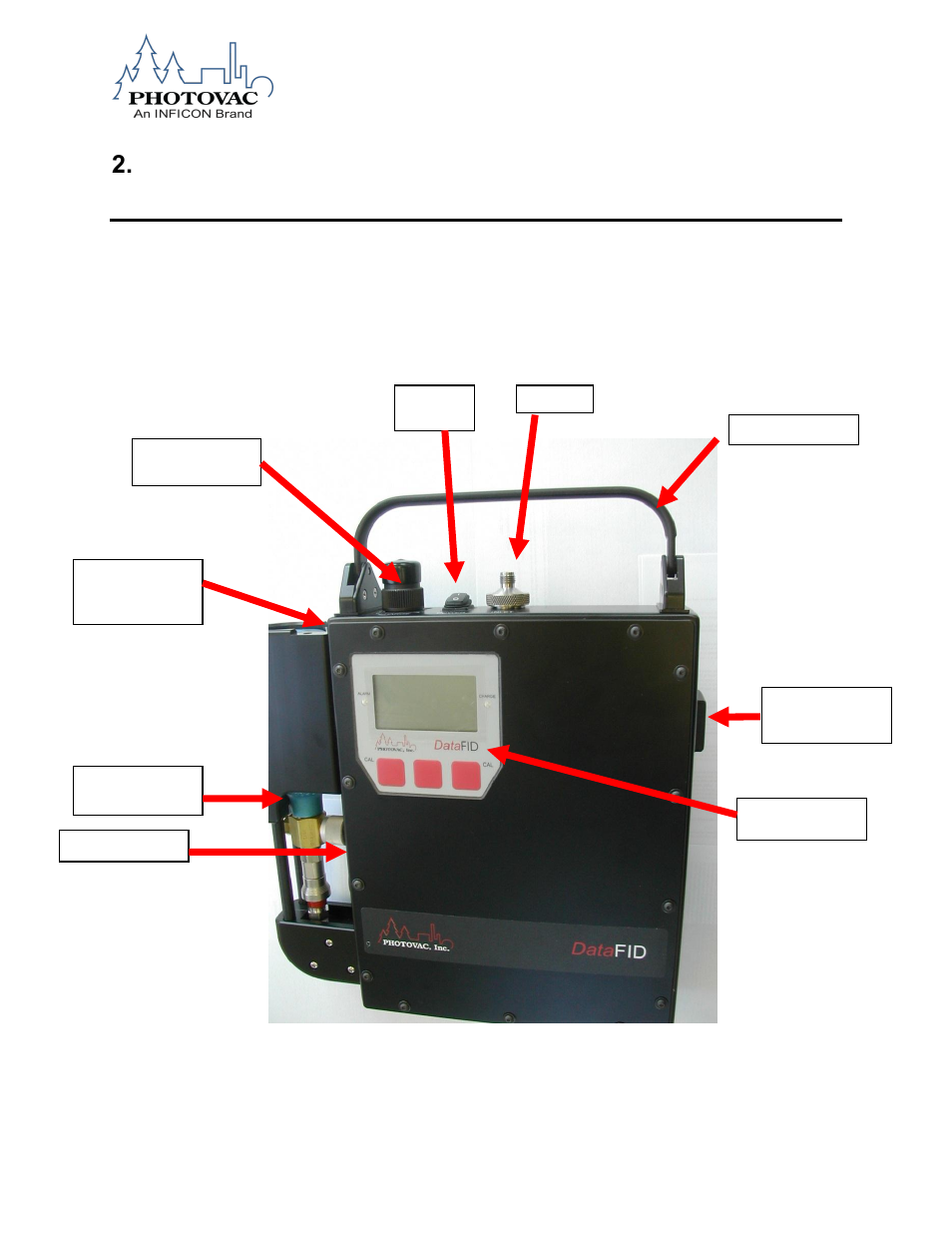 Using the datafid, Datafid feature layout | INFICON DataFID Portable Flame Ionization Detector for Leak Detection and Repair (LDAR) User Manual | Page 21 / 91