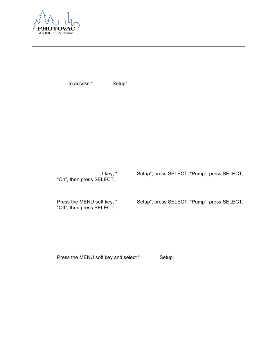 Datafid setup functions, Pump, Backlight | User mode | INFICON DataFID Portable Flame Ionization Detector for Leak Detection and Repair (LDAR) User Manual | Page 58 / 91