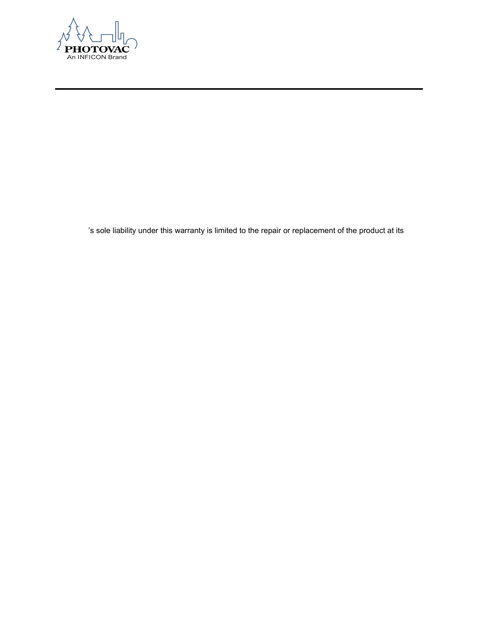Warranty | INFICON DataFID Portable Flame Ionization Detector for Leak Detection and Repair (LDAR) User Manual | Page 90 / 91