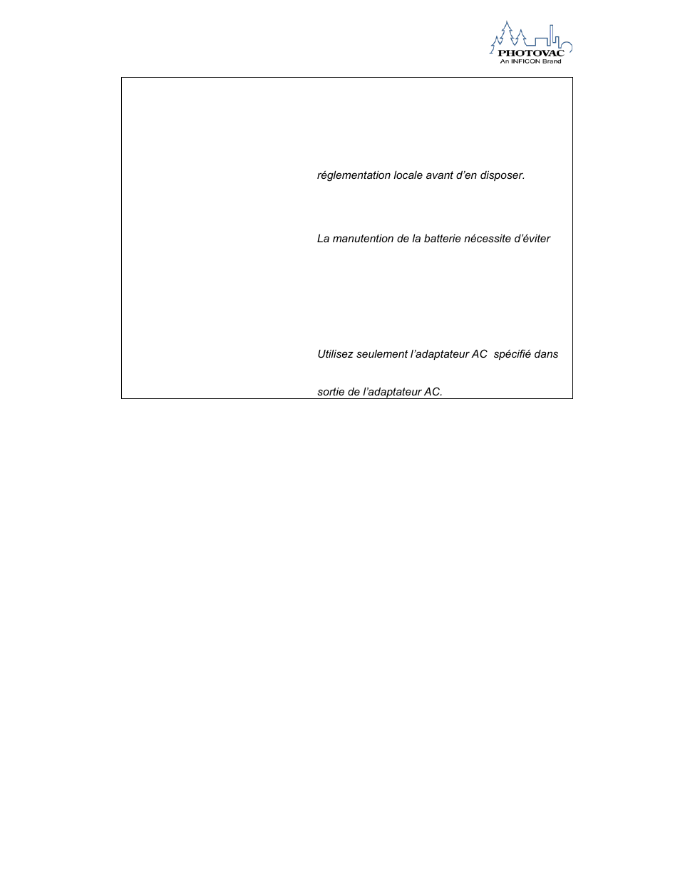 Attention | INFICON 2020ppbPRO Portable Photoionization Detector User Manual | Page 13 / 109