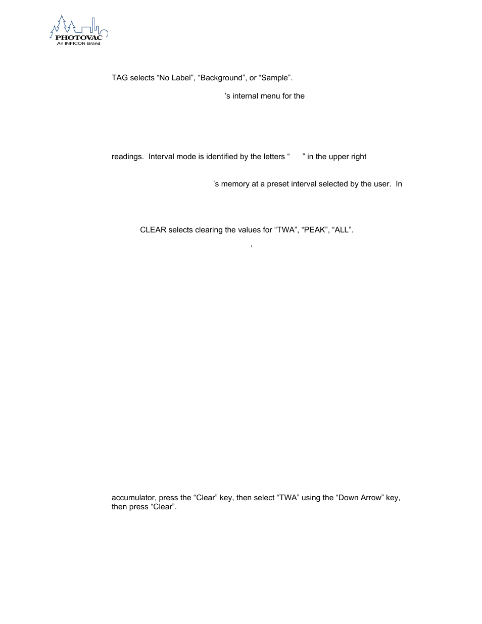 Interval mode, Short-term exposure limit (stel) mode, Time-weighted average (twa) mode | INFICON 2020ppbPRO Portable Photoionization Detector User Manual | Page 54 / 109