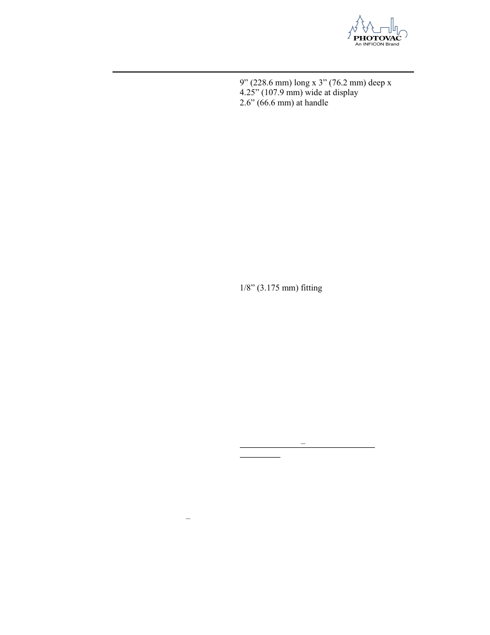 Specifications | INFICON 2020ComboPRO Portable Photoionization Detector User Manual | Page 104 / 118