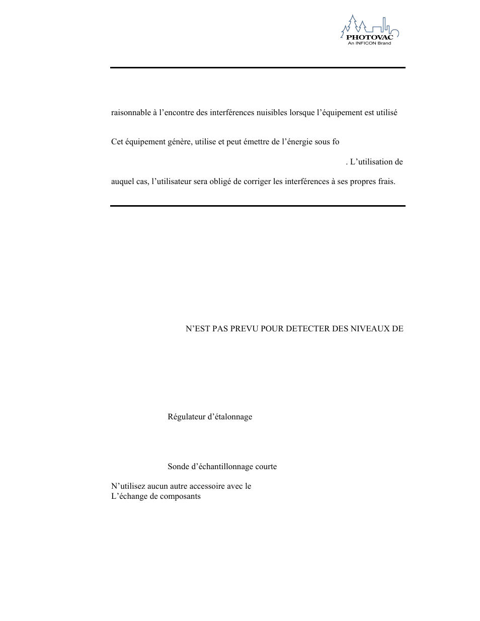 Avertissement compatibilité électromagnétique | INFICON 2020ComboPRO Portable Photoionization Detector User Manual | Page 28 / 118
