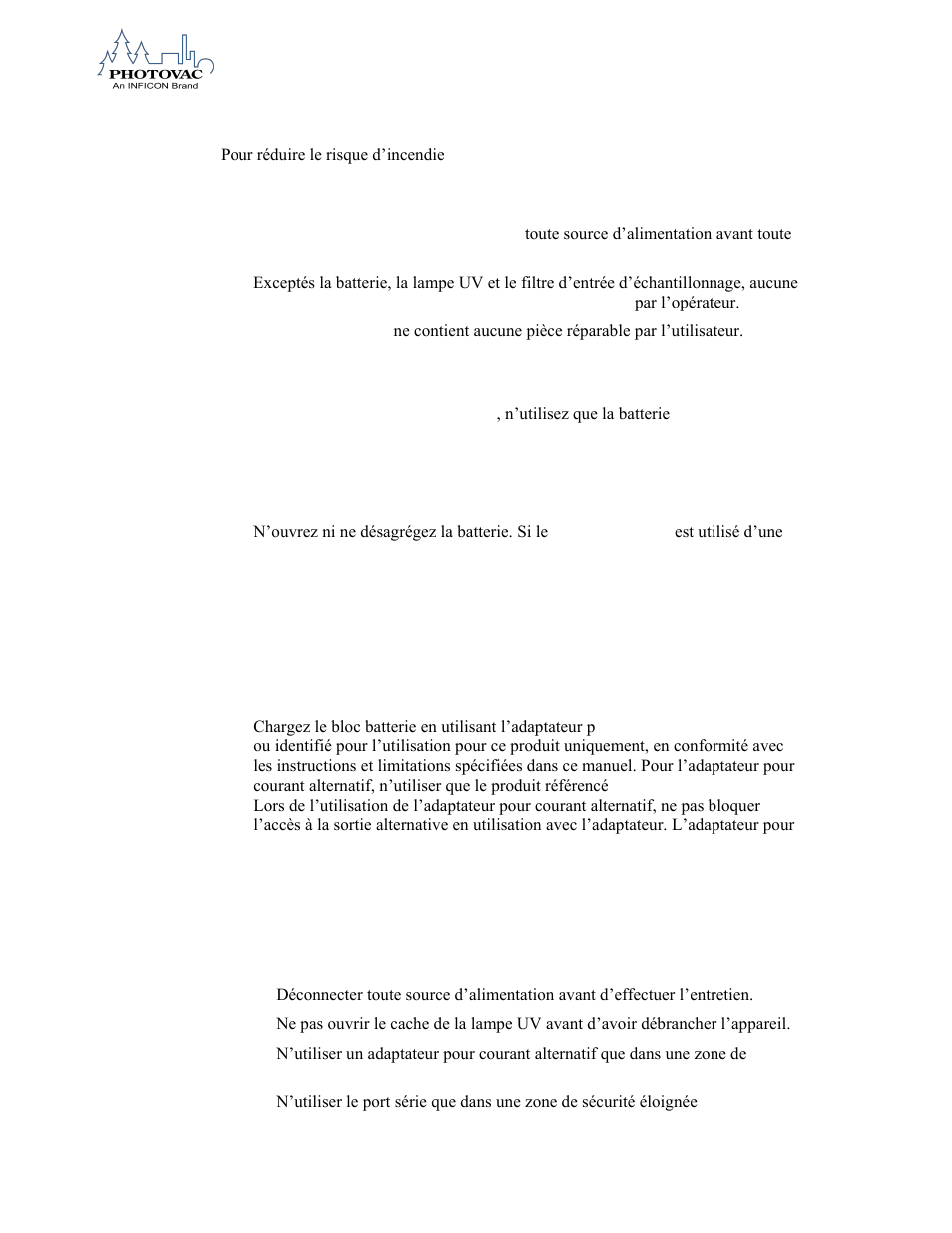INFICON 2020ComboPRO Portable Photoionization Detector User Manual | Page 29 / 118