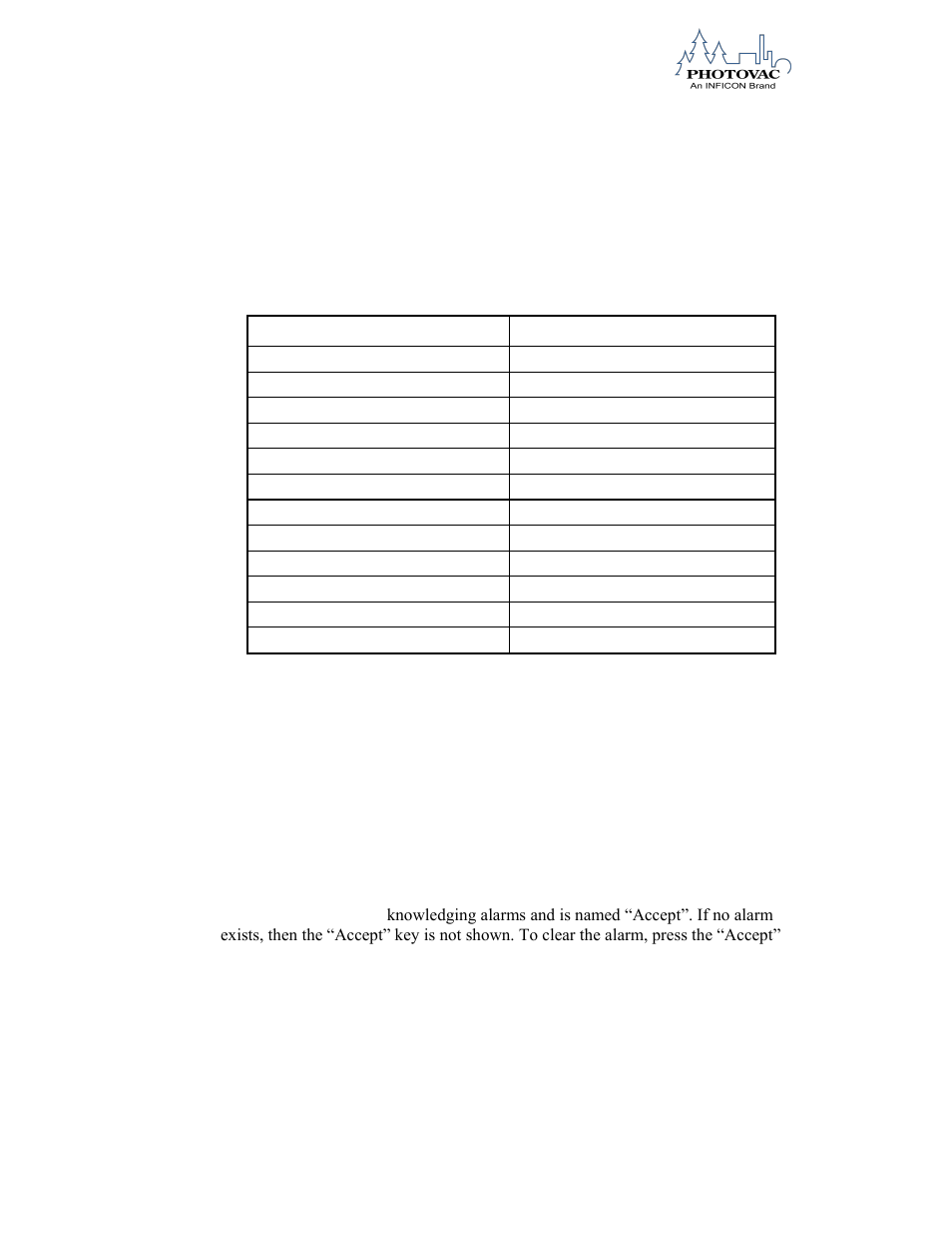 Table 1. system alerts, Instrument status, System alerts and alarms | INFICON 2020ComboPRO Portable Photoionization Detector User Manual | Page 56 / 118