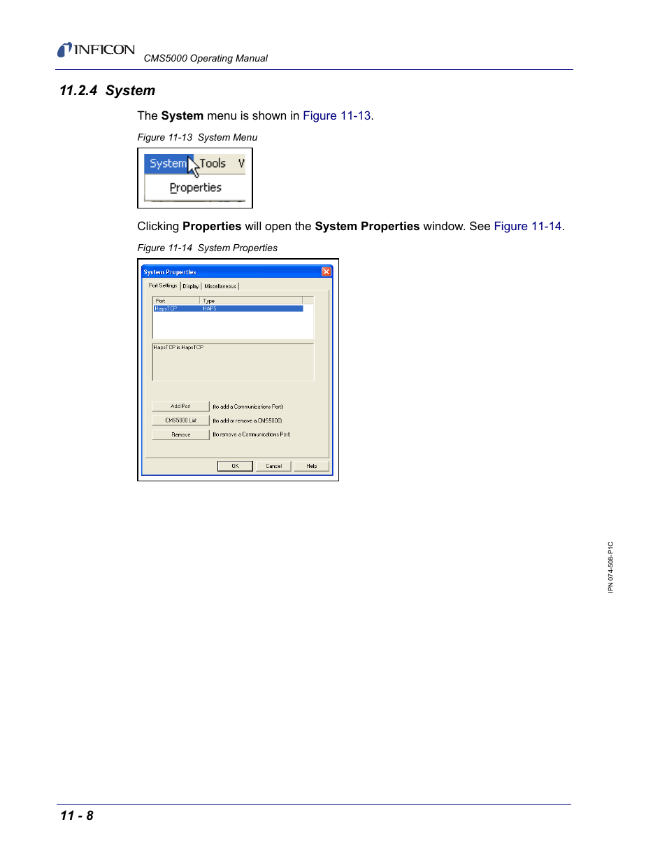 4 system | INFICON CMS5000 Monitoring System User Manual | Page 114 / 262