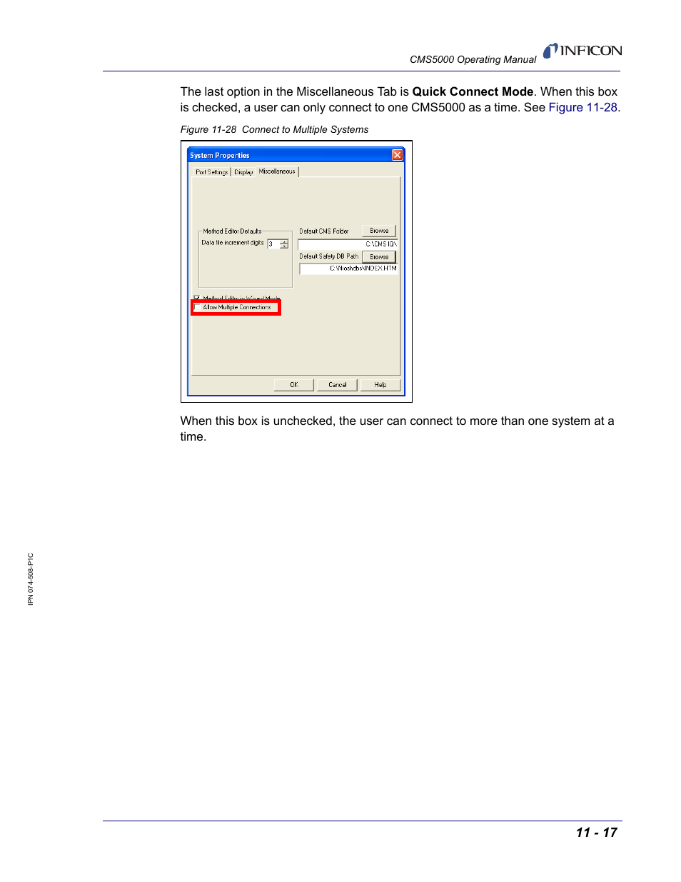 INFICON CMS5000 Monitoring System User Manual | Page 123 / 262