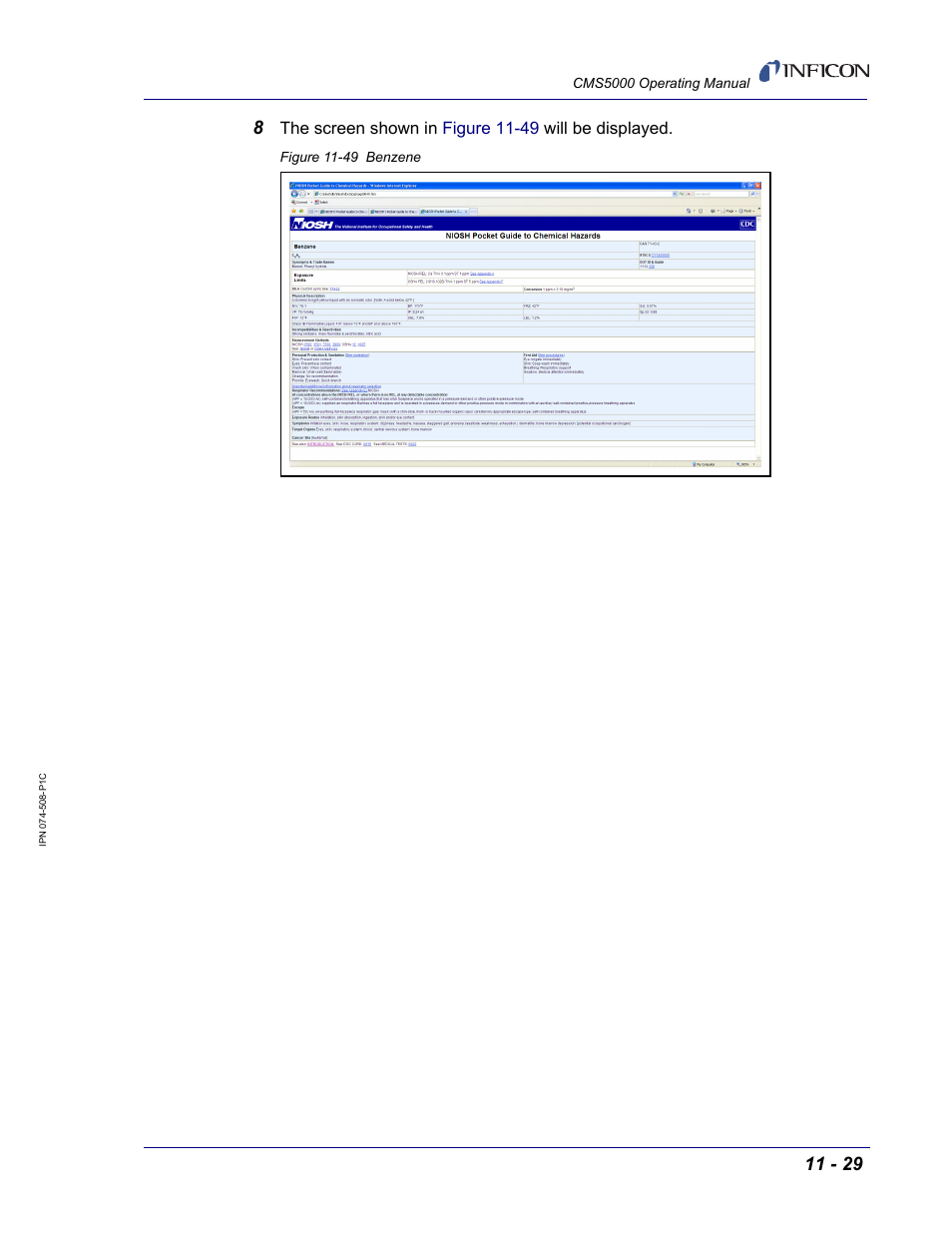 The screen shown in figure 11-49 will be displayed | INFICON CMS5000 Monitoring System User Manual | Page 135 / 262