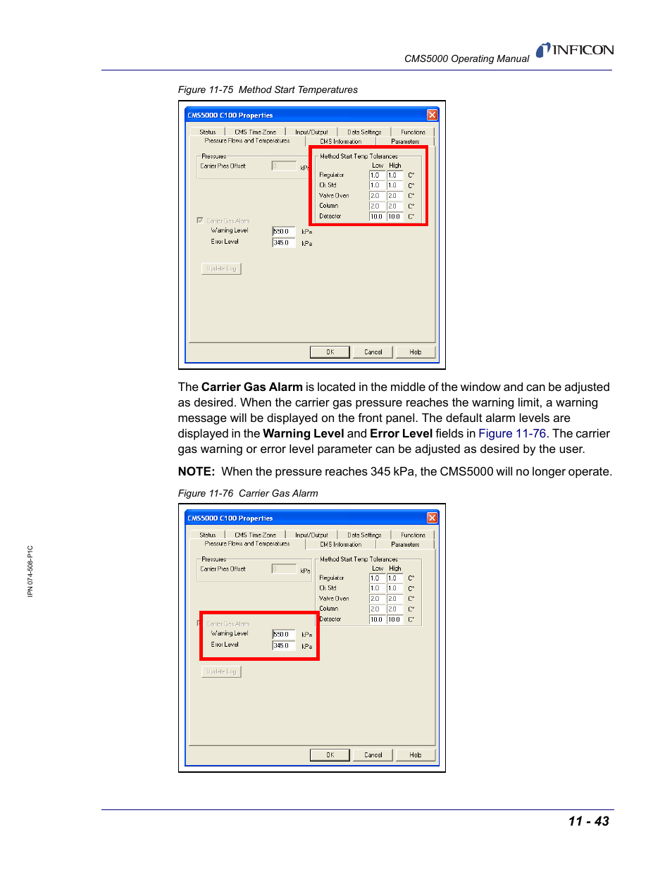 Atures. see, Figure 11-75 | INFICON CMS5000 Monitoring System User Manual | Page 149 / 262