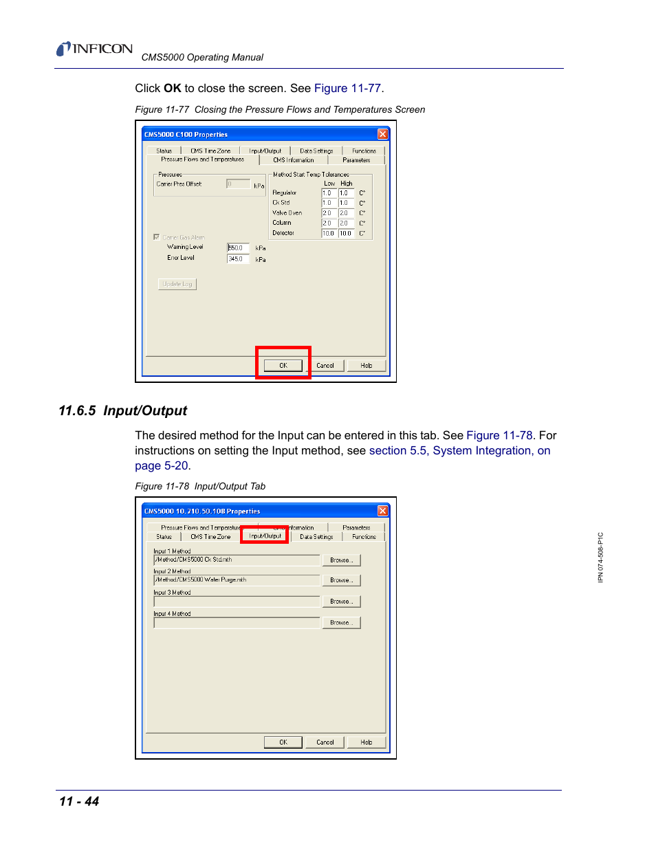 5 input/output | INFICON CMS5000 Monitoring System User Manual | Page 150 / 262