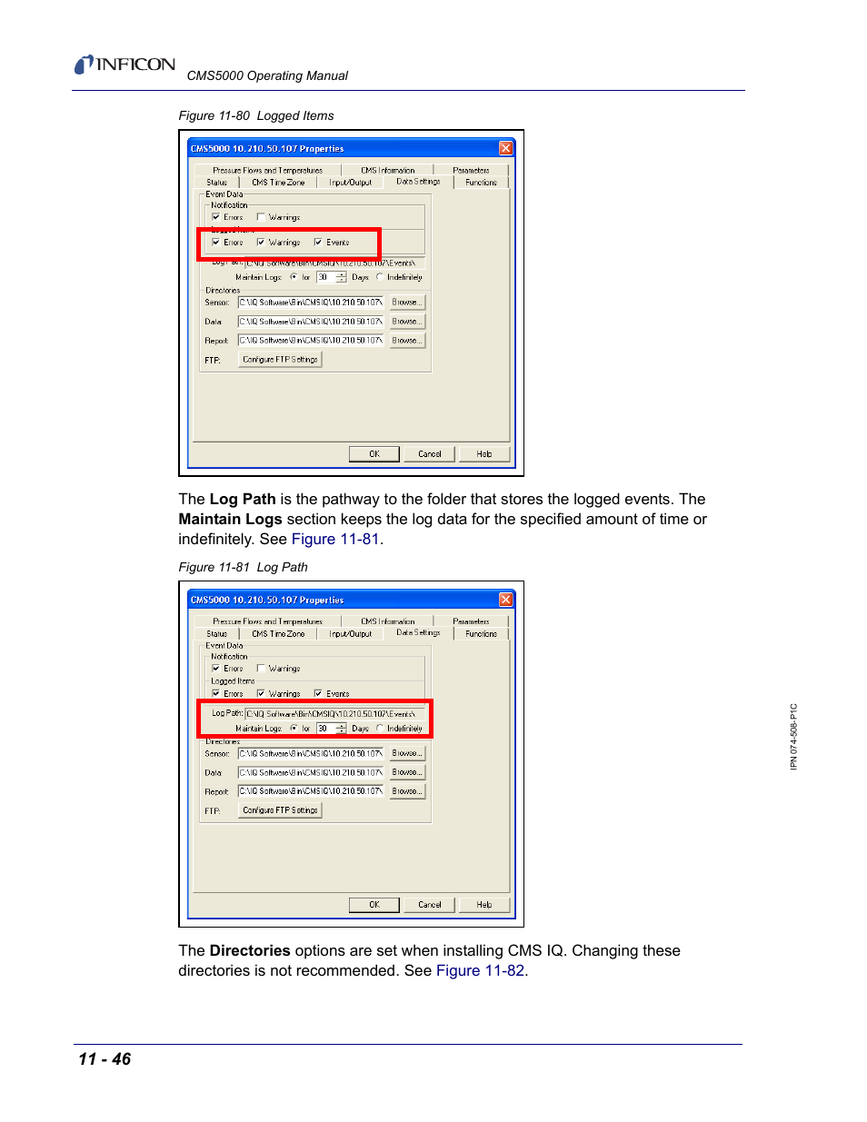 INFICON CMS5000 Monitoring System User Manual | Page 152 / 262