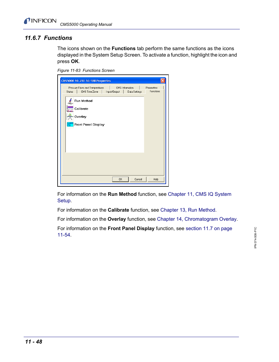 7 functions | INFICON CMS5000 Monitoring System User Manual | Page 154 / 262
