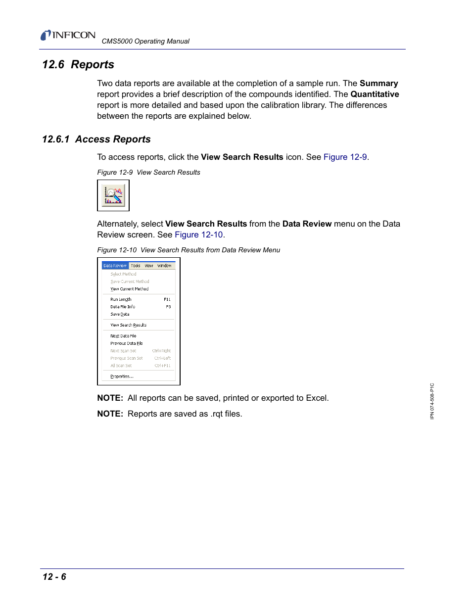 6 reports, 1 access reports | INFICON CMS5000 Monitoring System User Manual | Page 168 / 262
