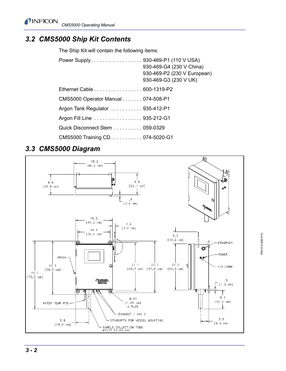 2 cms5000 ship kit contents, 3 cms5000 diagram | INFICON CMS5000 Monitoring System User Manual | Page 22 / 262