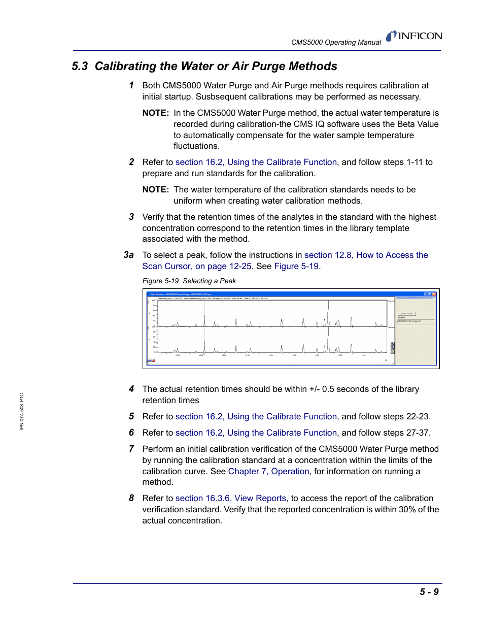 3 calibrating the water or air purge methods | INFICON CMS5000 Monitoring System User Manual | Page 53 / 262