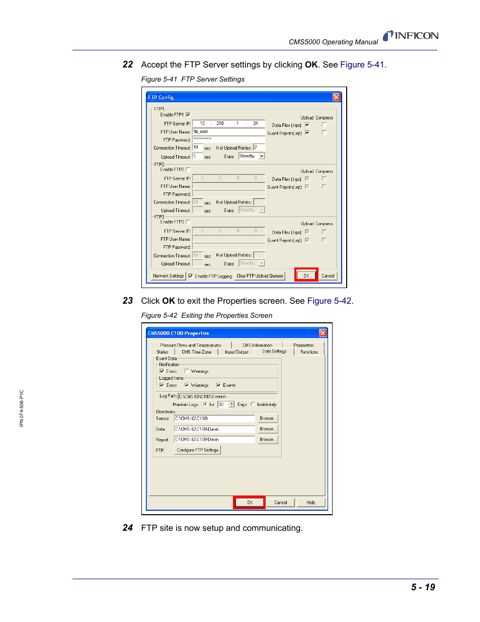 INFICON CMS5000 Monitoring System User Manual | Page 63 / 262