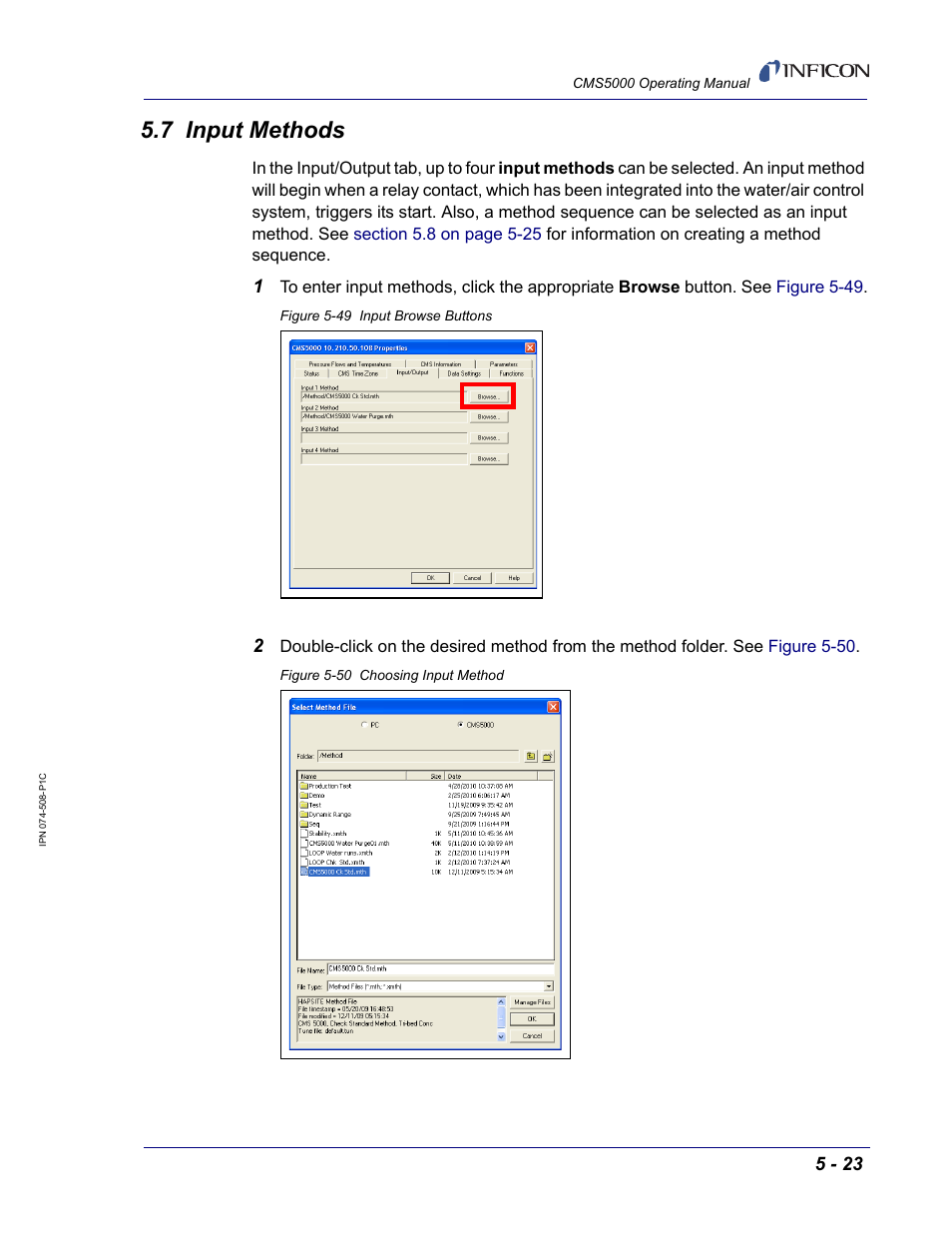 7 input methods | INFICON CMS5000 Monitoring System User Manual | Page 67 / 262