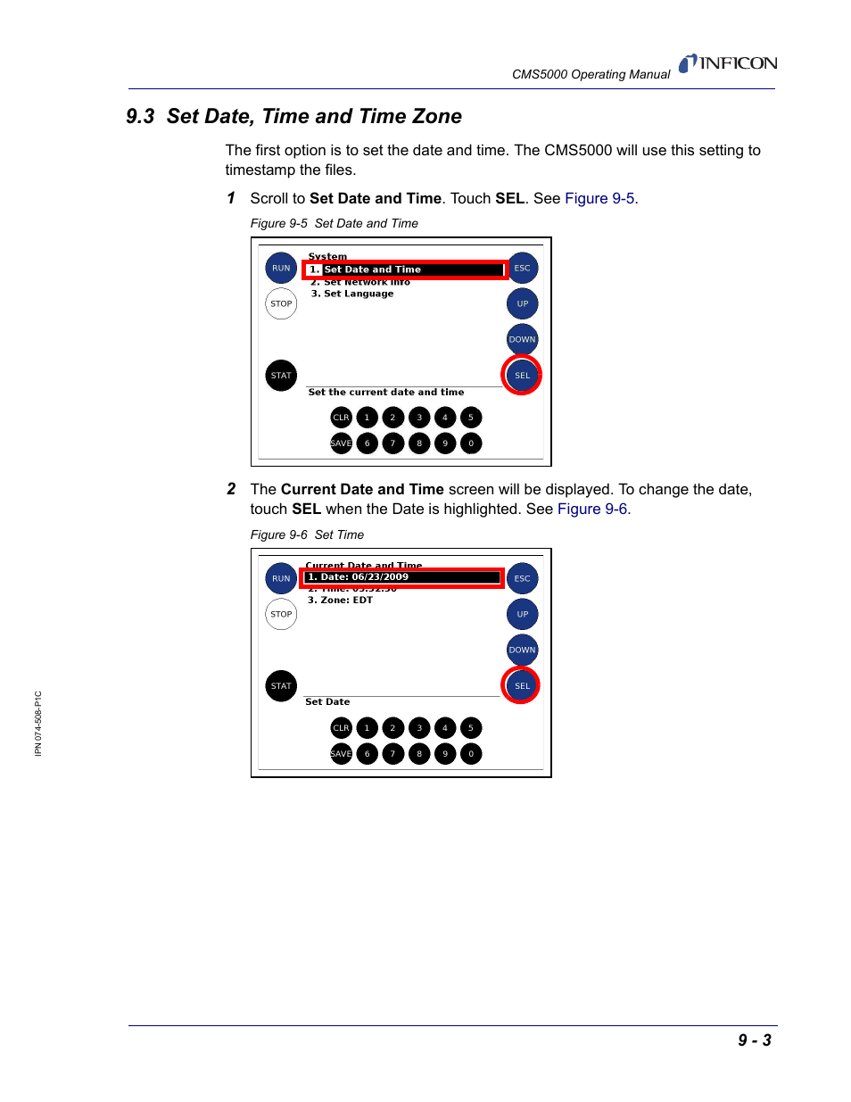 3 set date, time and time zone | INFICON CMS5000 Monitoring System User Manual | Page 93 / 262