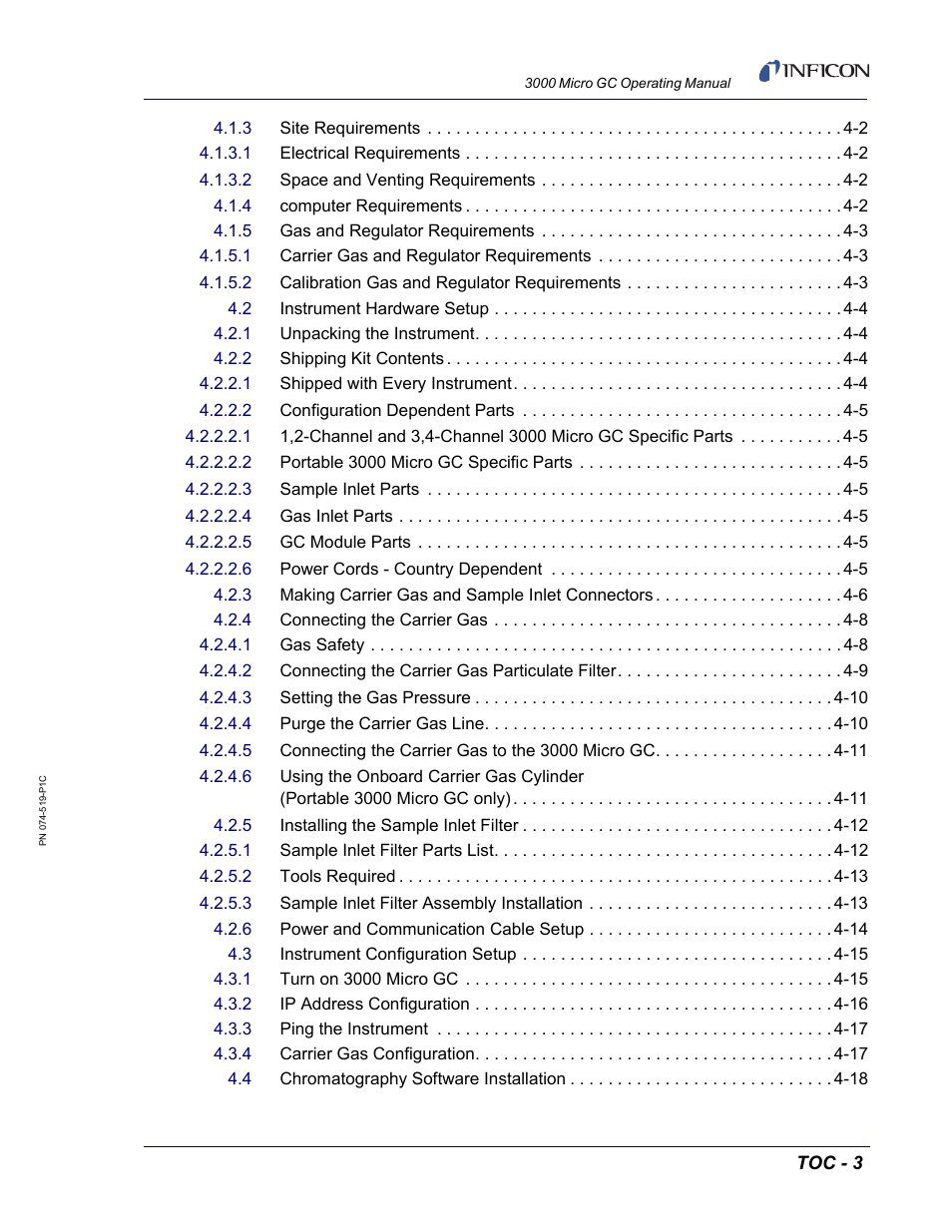 INFICON 3000 Micro GC Gas Analyzer Operating Manual User Manual | Page 11 / 268