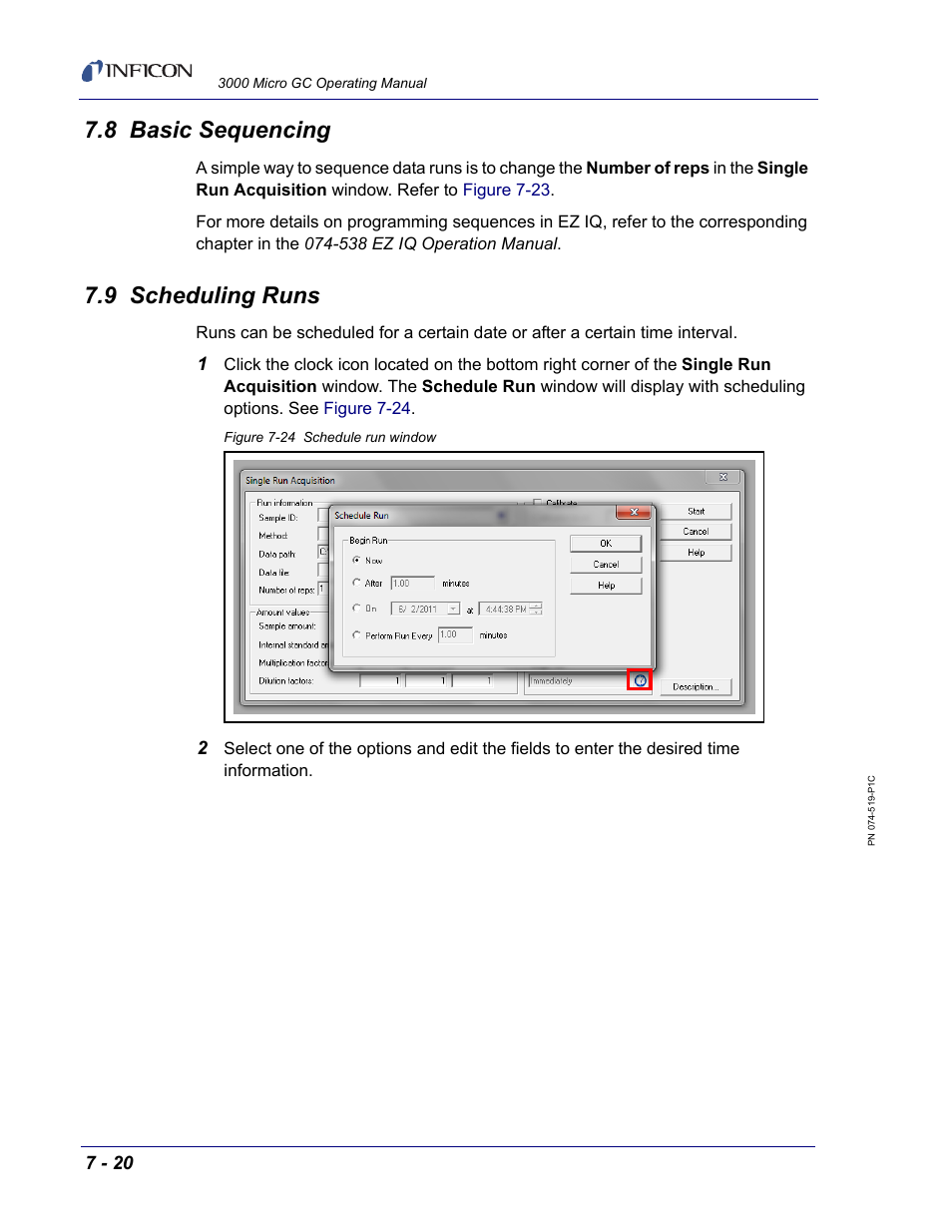 8 basic sequencing, 9 scheduling runs | INFICON 3000 Micro GC Gas Analyzer Operating Manual User Manual | Page 148 / 268