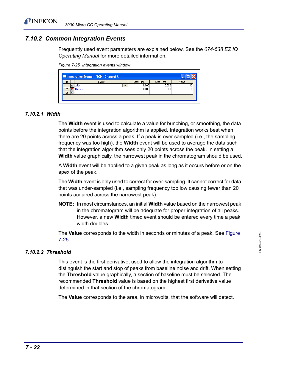 2 common integration events, 1 width, 2 threshold | INFICON 3000 Micro GC Gas Analyzer Operating Manual User Manual | Page 150 / 268