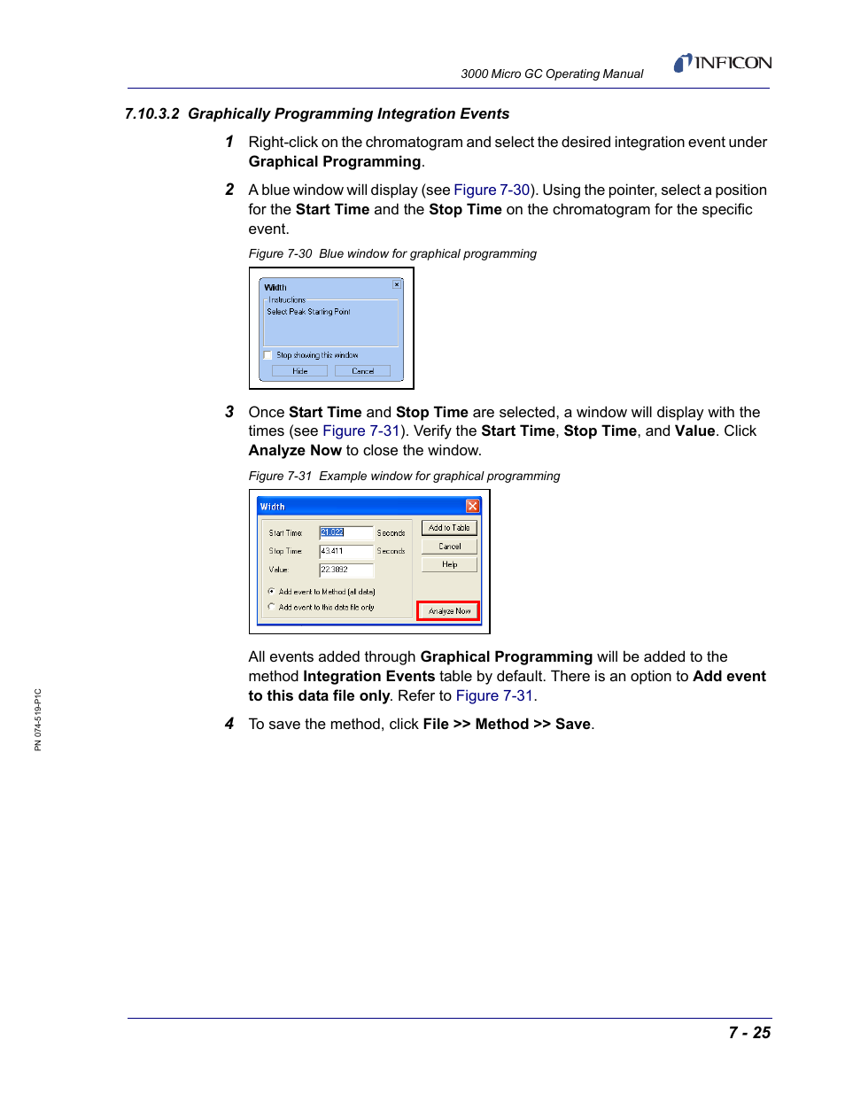 2 graphically programming integration events | INFICON 3000 Micro GC Gas Analyzer Operating Manual User Manual | Page 153 / 268