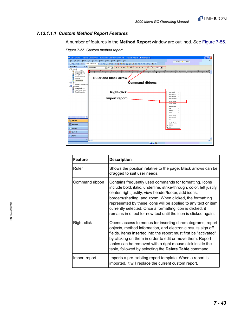 1 custom method report features | INFICON 3000 Micro GC Gas Analyzer Operating Manual User Manual | Page 171 / 268