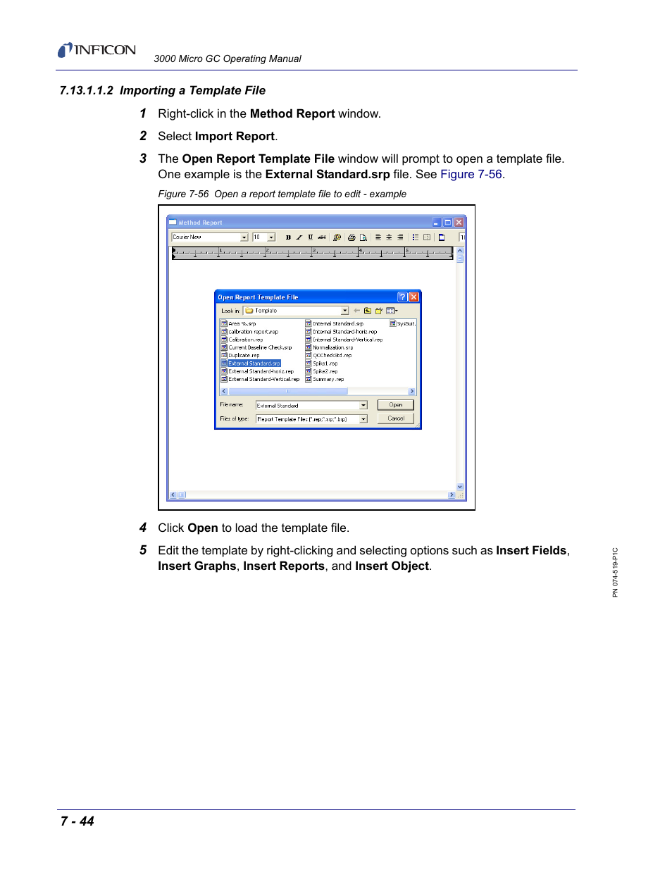 2 importing a template file | INFICON 3000 Micro GC Gas Analyzer Operating Manual User Manual | Page 172 / 268