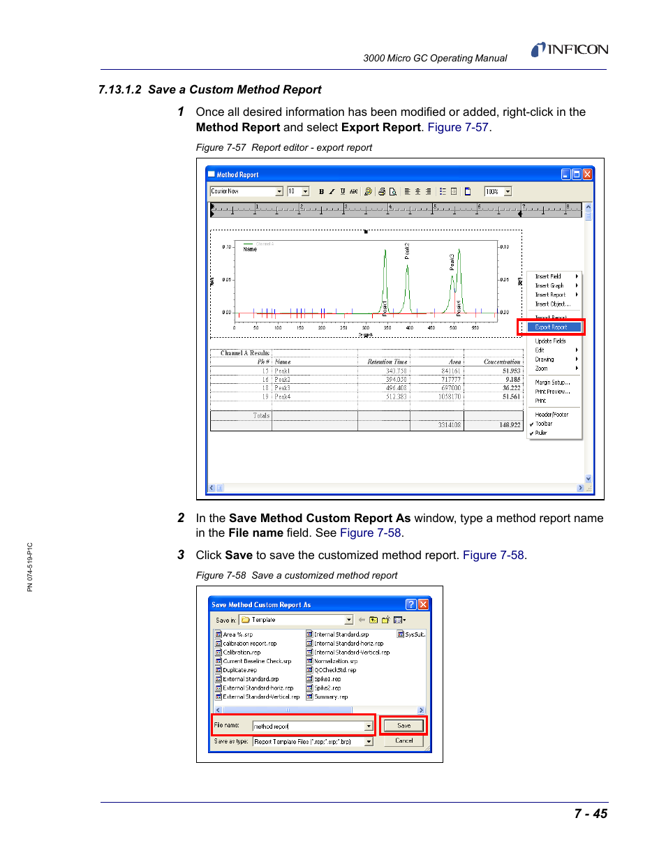 2 save a custom method report | INFICON 3000 Micro GC Gas Analyzer Operating Manual User Manual | Page 173 / 268