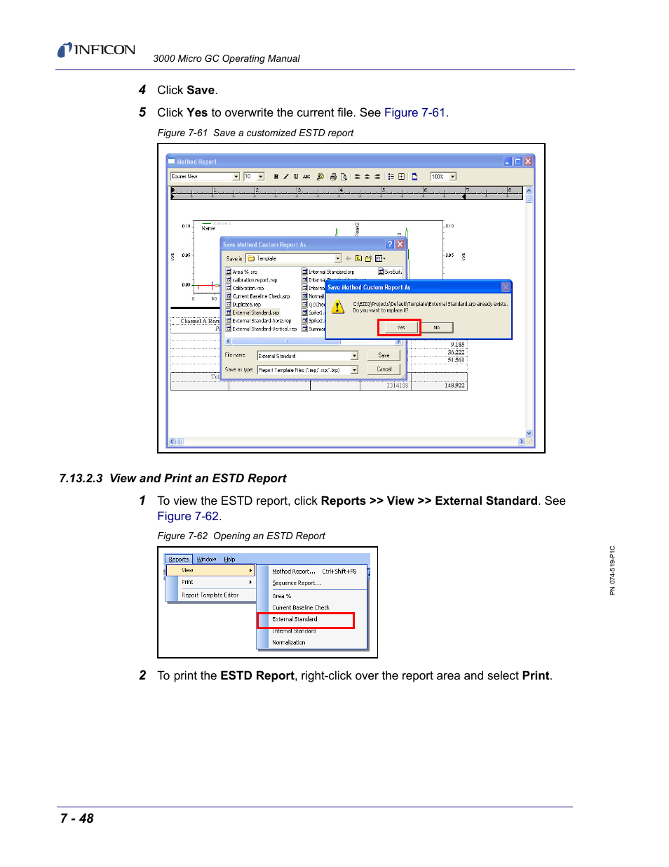3 view and print an estd report | INFICON 3000 Micro GC Gas Analyzer Operating Manual User Manual | Page 176 / 268