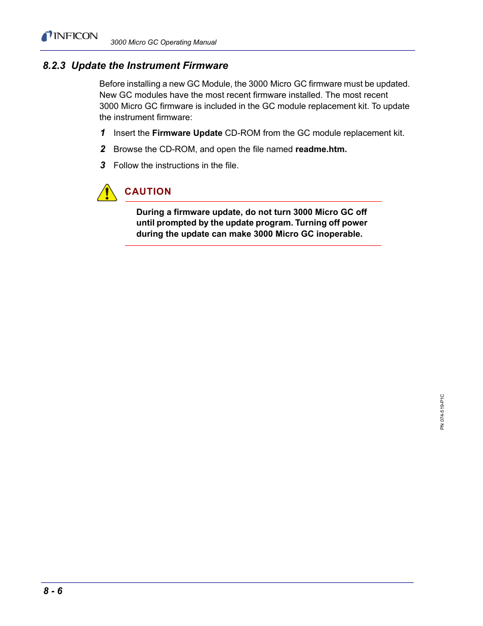 3 update the instrument firmware | INFICON 3000 Micro GC Gas Analyzer Operating Manual User Manual | Page 188 / 268