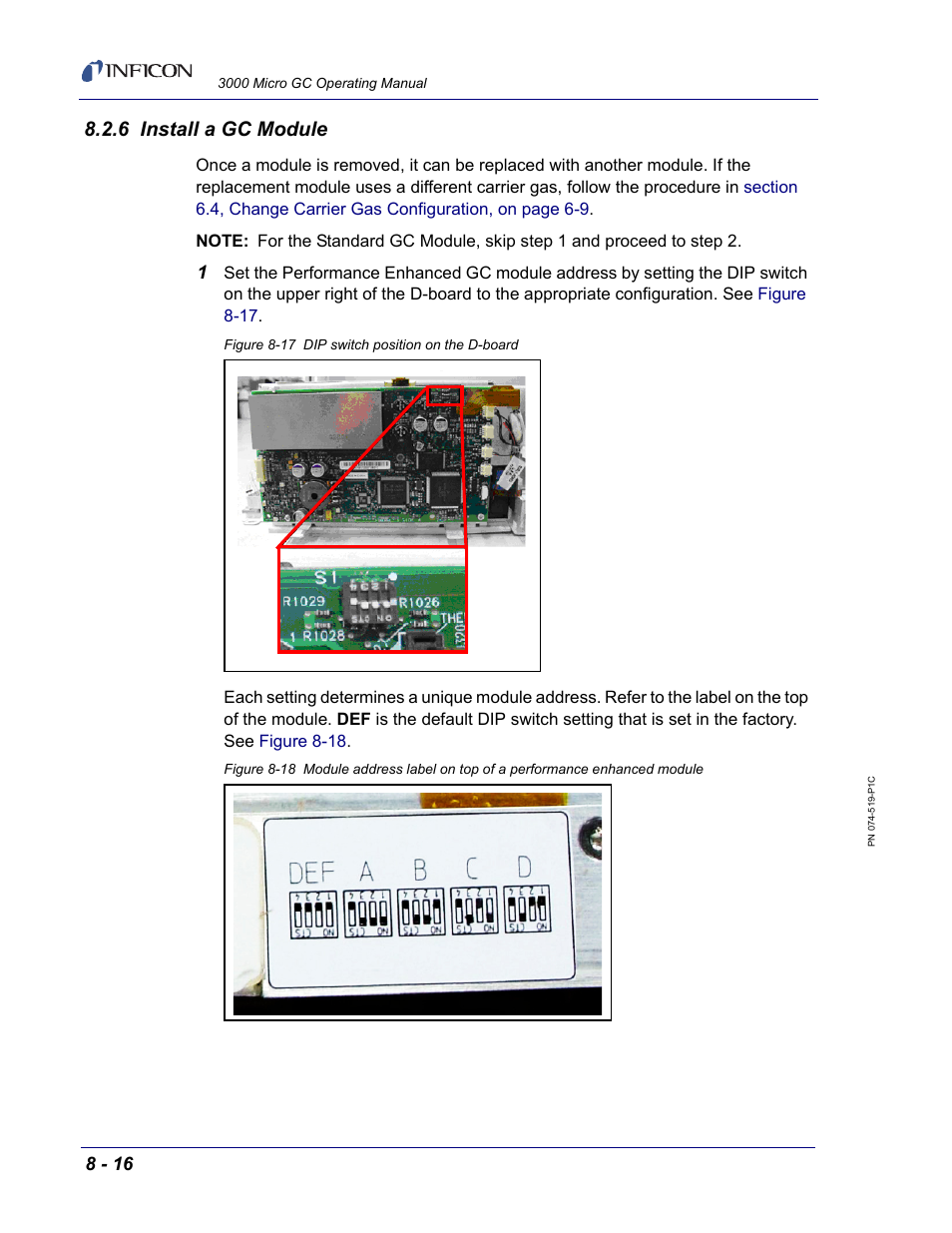 6 install a gc module | INFICON 3000 Micro GC Gas Analyzer Operating Manual User Manual | Page 198 / 268